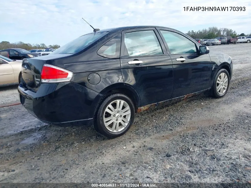 2010 Ford Focus Sel VIN: 1FAHP3HN9AW170393 Lot: 40854631