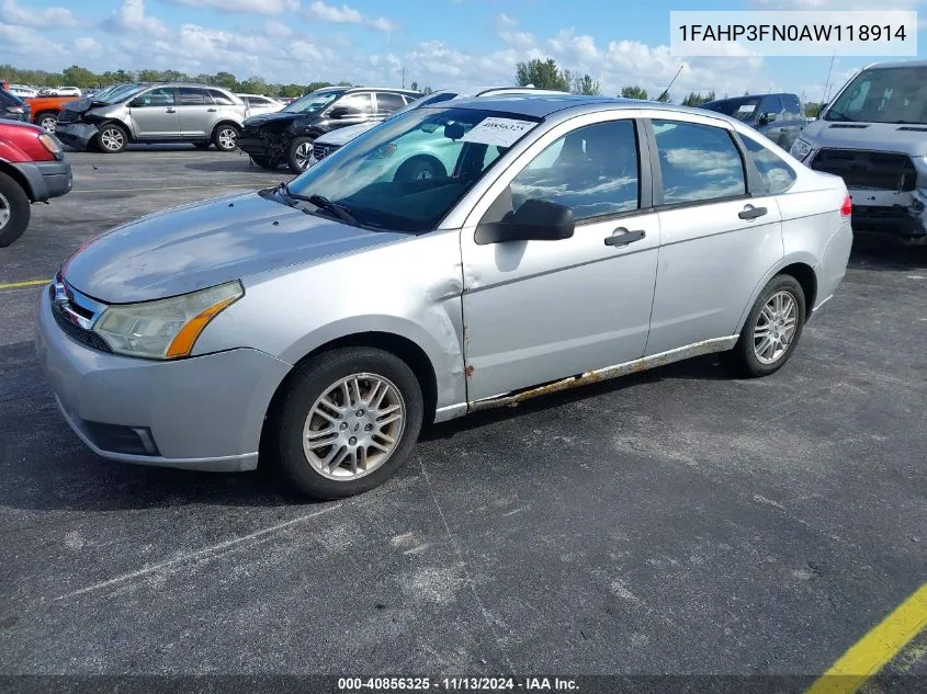 1FAHP3FN0AW118914 2010 Ford Focus Se