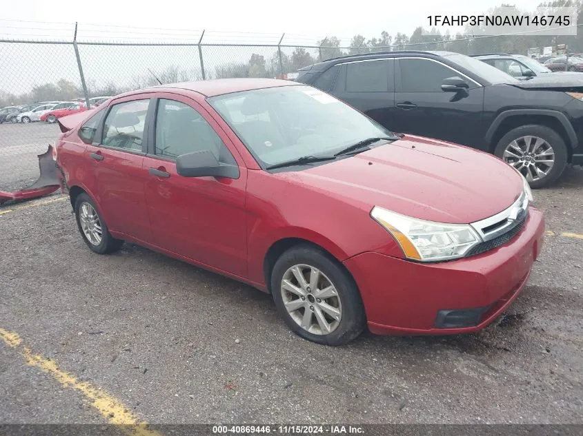 2010 Ford Focus Se VIN: 1FAHP3FN0AW146745 Lot: 40869446