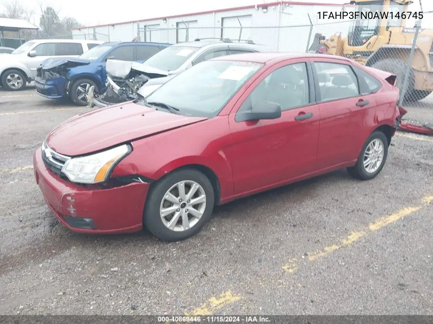 2010 Ford Focus Se VIN: 1FAHP3FN0AW146745 Lot: 40869446