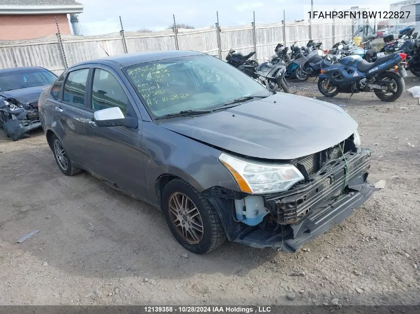 2011 Ford Focus Se VIN: 1FAHP3FN1BW122827 Lot: 12139358