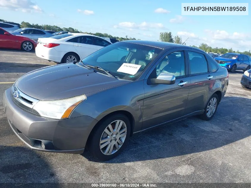 2011 Ford Focus Sel VIN: 1FAHP3HN5BW189508 Lot: 39690160