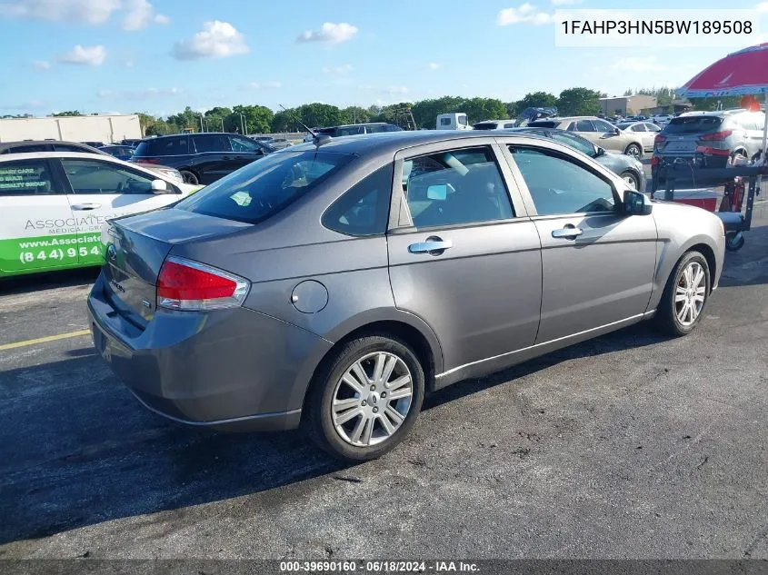 1FAHP3HN5BW189508 2011 Ford Focus Sel