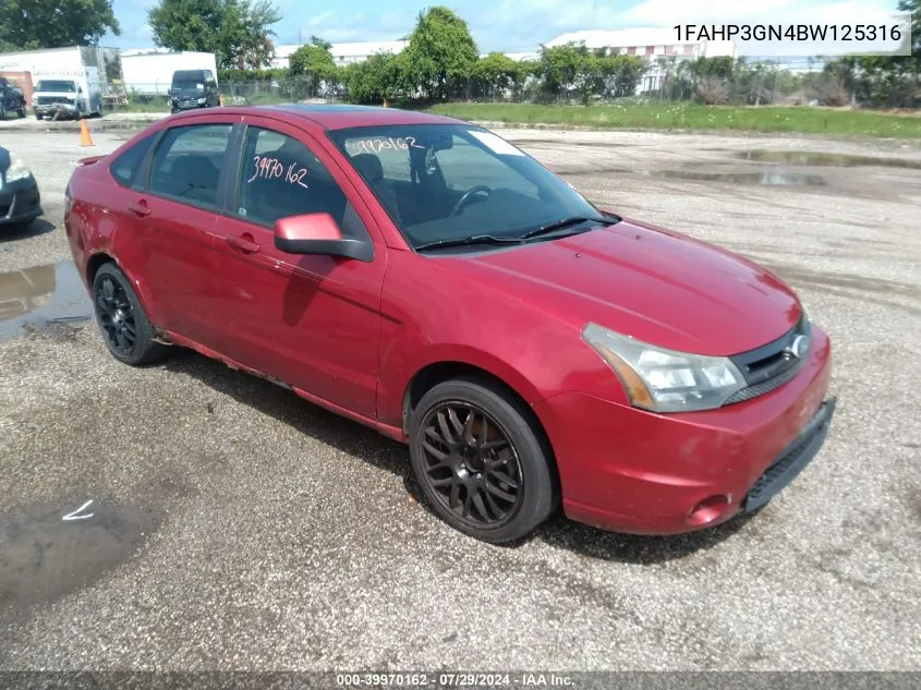 2011 Ford Focus Ses VIN: 1FAHP3GN4BW125316 Lot: 39970162