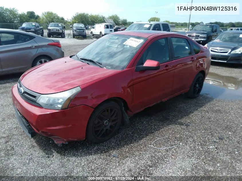 2011 Ford Focus Ses VIN: 1FAHP3GN4BW125316 Lot: 39970162