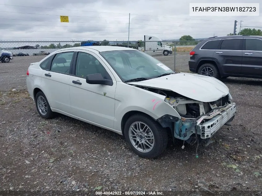 2011 Ford Focus Se VIN: 1FAHP3FN3BW182723 Lot: 40042922