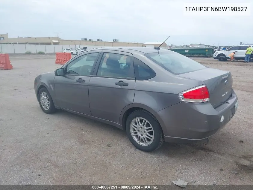 2011 Ford Focus Se VIN: 1FAHP3FN6BW198527 Lot: 40067251