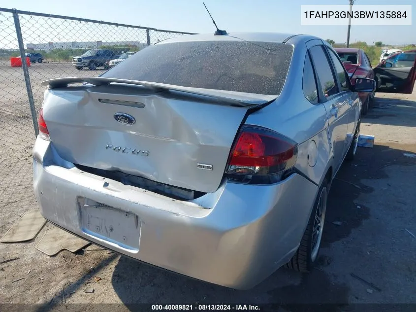 1FAHP3GN3BW135884 2011 Ford Focus Ses