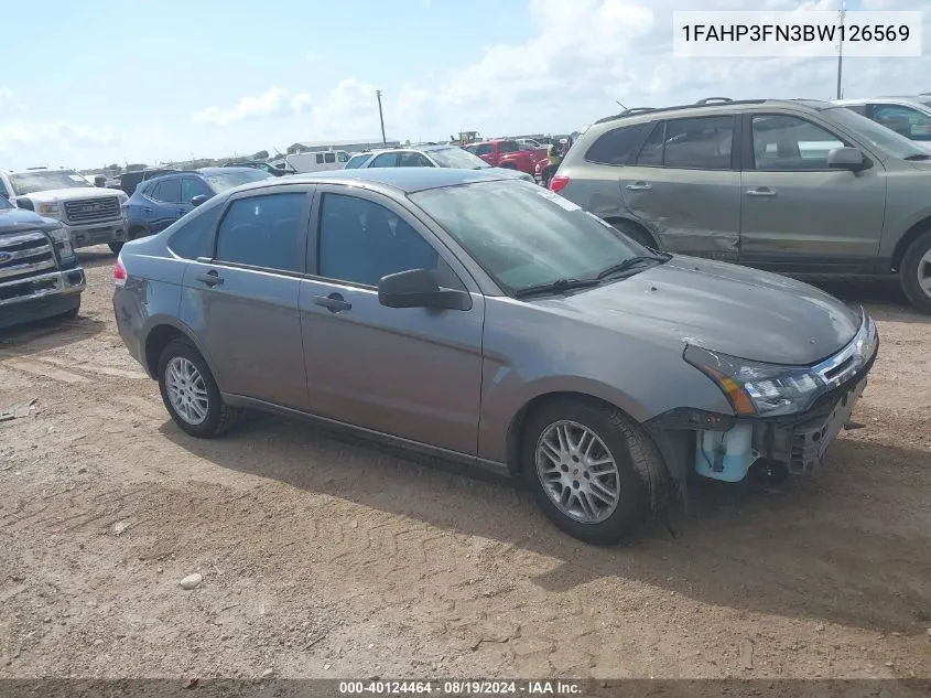 2011 Ford Focus Se VIN: 1FAHP3FN3BW126569 Lot: 40124464