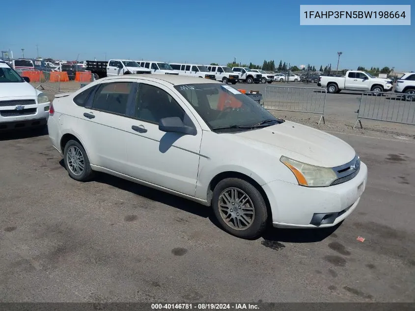 2011 Ford Focus Se VIN: 1FAHP3FN5BW198664 Lot: 40146781