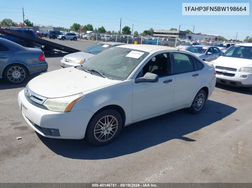 2011 Ford Focus Se VIN: 1FAHP3FN5BW198664 Lot: 40146781