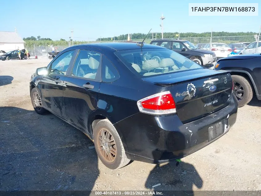 2011 Ford Focus Se VIN: 1FAHP3FN7BW168873 Lot: 40187413