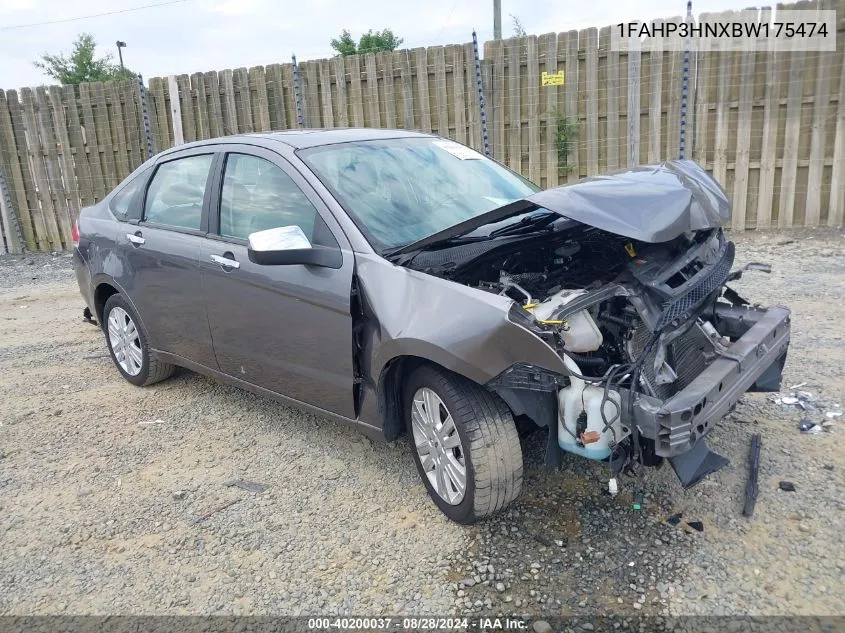 2011 Ford Focus Sel VIN: 1FAHP3HNXBW175474 Lot: 40200037