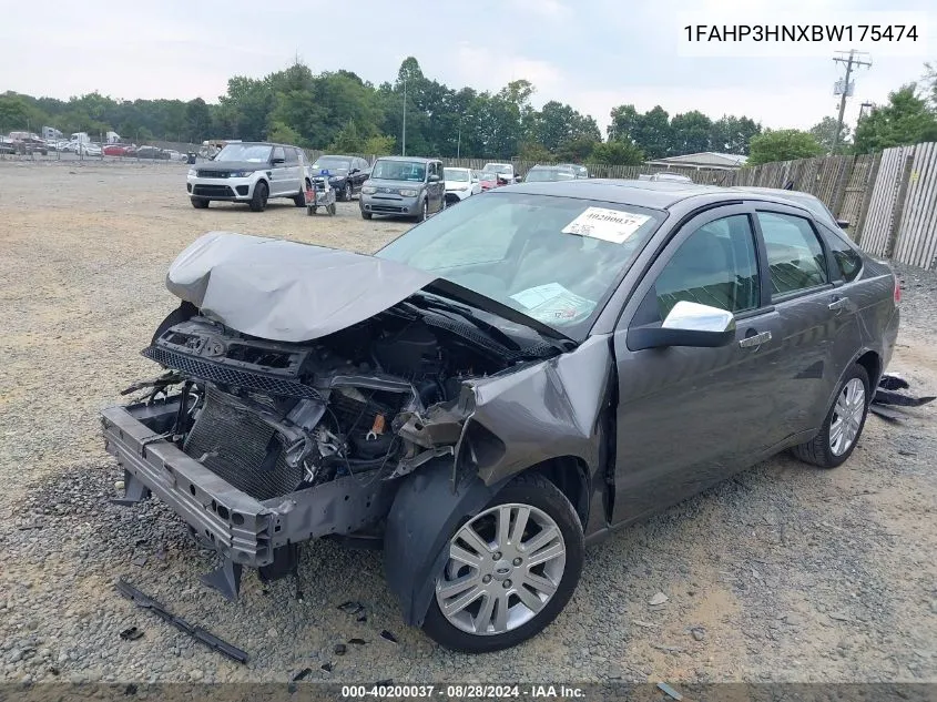 2011 Ford Focus Sel VIN: 1FAHP3HNXBW175474 Lot: 40200037