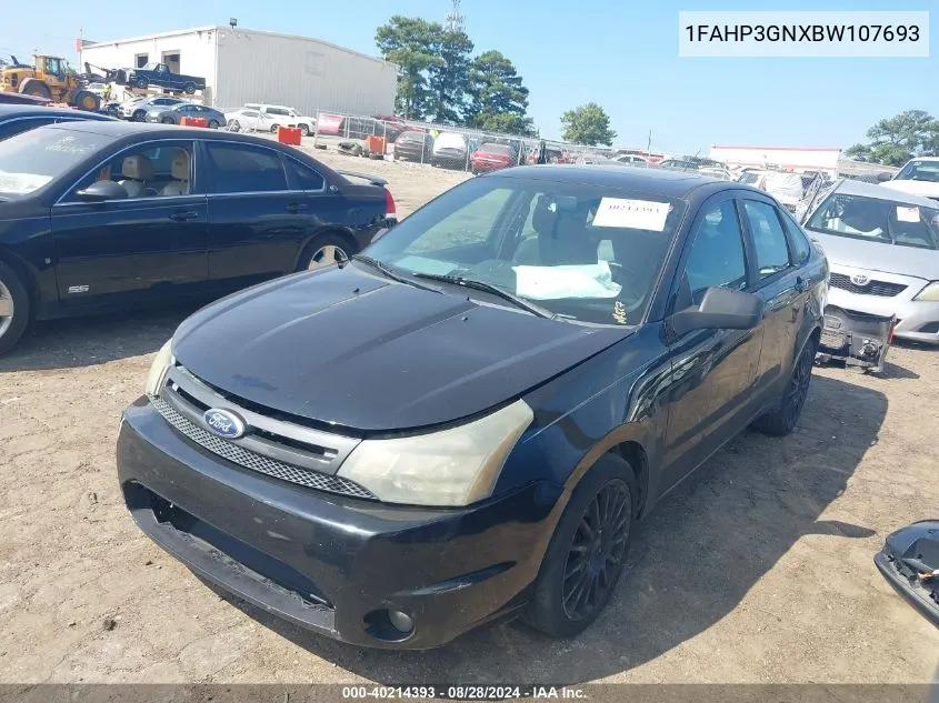 1FAHP3GNXBW107693 2011 Ford Focus Ses