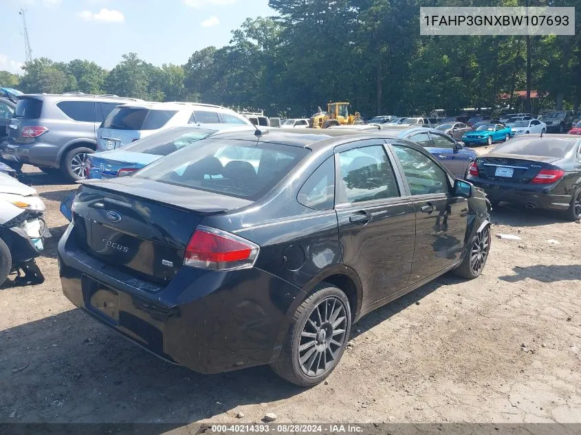 2011 Ford Focus Ses VIN: 1FAHP3GNXBW107693 Lot: 40214393