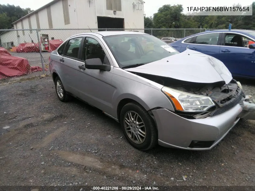 2011 Ford Focus Se VIN: 1FAHP3FN6BW157654 Lot: 40221286