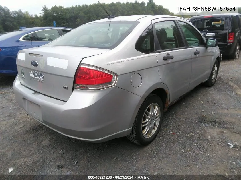 2011 Ford Focus Se VIN: 1FAHP3FN6BW157654 Lot: 40221286