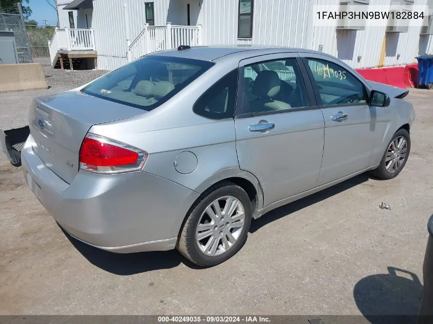 2011 Ford Focus Sel VIN: 1FAHP3HN9BW182884 Lot: 40249035