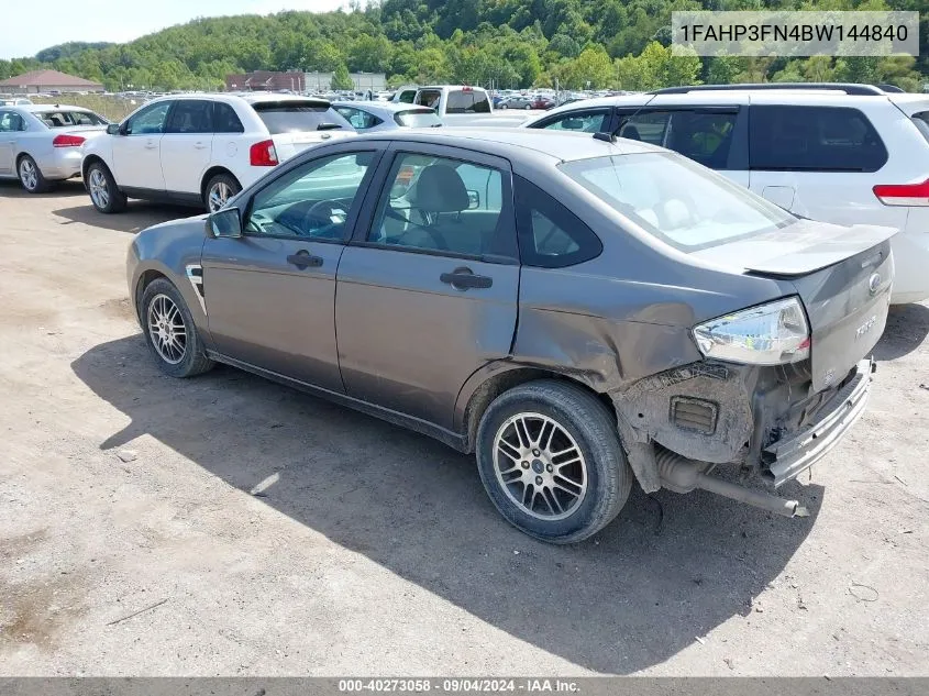 2011 Ford Focus Se VIN: 1FAHP3FN4BW144840 Lot: 40273058