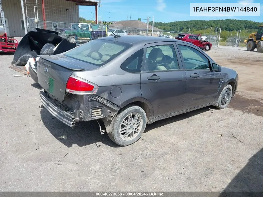 2011 Ford Focus Se VIN: 1FAHP3FN4BW144840 Lot: 40273058