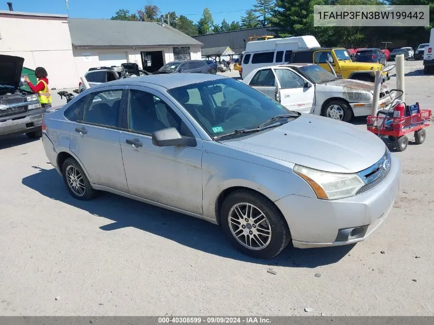 2011 Ford Focus Se VIN: 1FAHP3FN3BW199442 Lot: 40308599