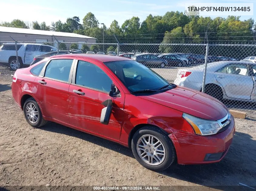 2011 Ford Focus Se VIN: 1FAHP3FN4BW134485 Lot: 40310034