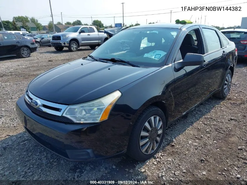 2011 Ford Focus Se VIN: 1FAHP3FN0BW144382 Lot: 40331909