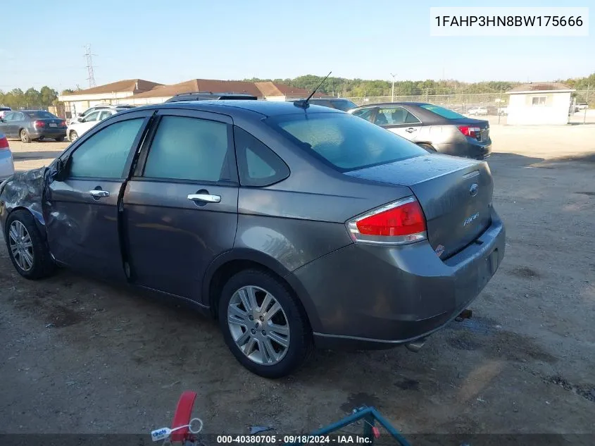 2011 Ford Focus Sel VIN: 1FAHP3HN8BW175666 Lot: 40380705