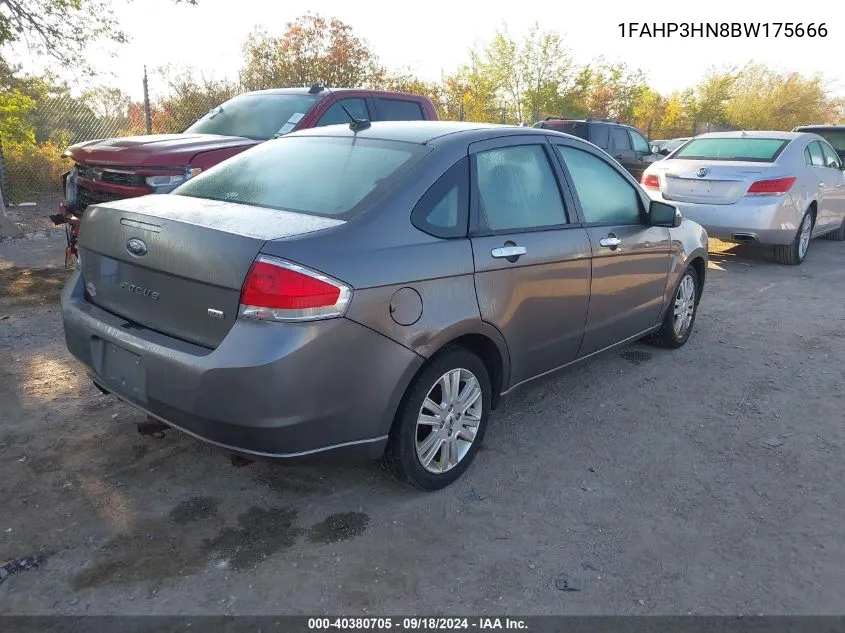 2011 Ford Focus Sel VIN: 1FAHP3HN8BW175666 Lot: 40380705