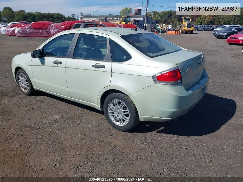 2011 Ford Focus Se VIN: 1FAHP3FN2BW120987 Lot: 40523825