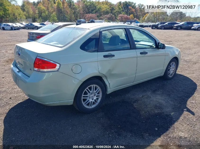 2011 Ford Focus Se VIN: 1FAHP3FN2BW120987 Lot: 40523825