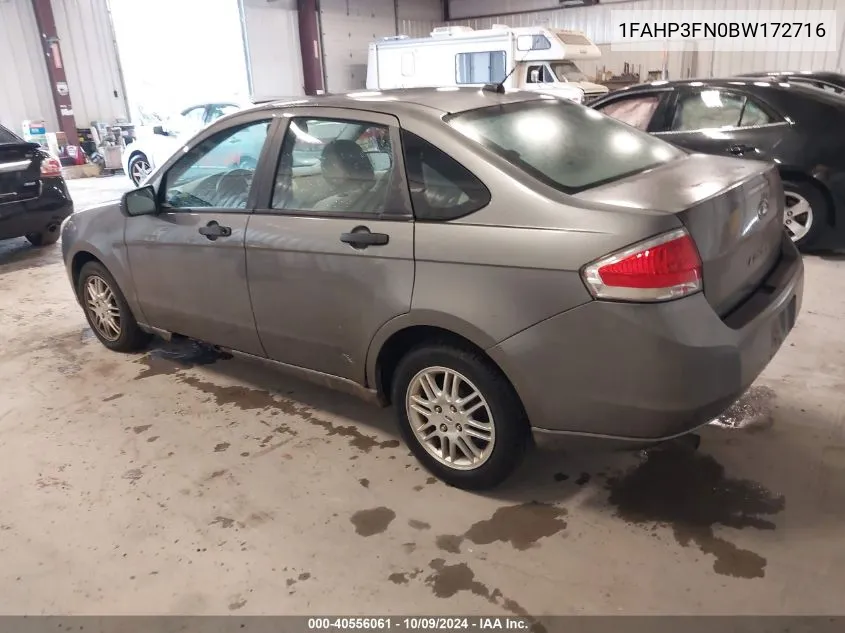 1FAHP3FN0BW172716 2011 Ford Focus Se