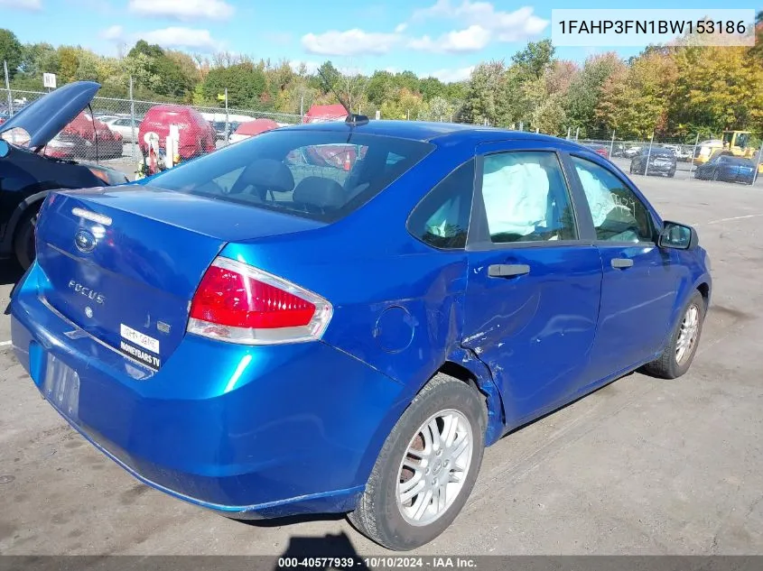 2011 Ford Focus Se VIN: 1FAHP3FN1BW153186 Lot: 40577939