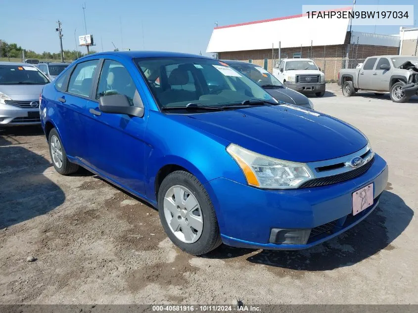 2011 Ford Focus S VIN: 1FAHP3EN9BW197034 Lot: 40581916