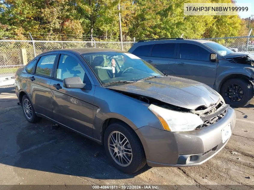 2011 Ford Focus Se VIN: 1FAHP3FN8BW199999 Lot: 40661871