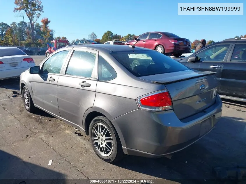 2011 Ford Focus Se VIN: 1FAHP3FN8BW199999 Lot: 40661871