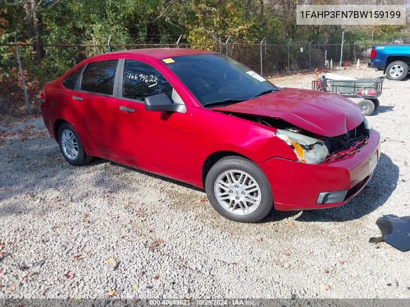 2011 Ford Focus Se VIN: 1FAHP3FN7BW159199 Lot: 40699623