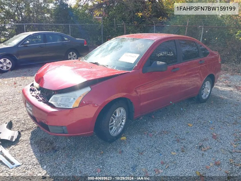 2011 Ford Focus Se VIN: 1FAHP3FN7BW159199 Lot: 40699623