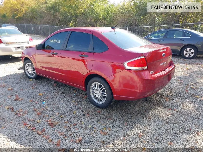 2011 Ford Focus Se VIN: 1FAHP3FN7BW159199 Lot: 40699623