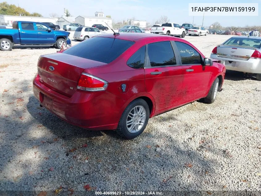 2011 Ford Focus Se VIN: 1FAHP3FN7BW159199 Lot: 40699623