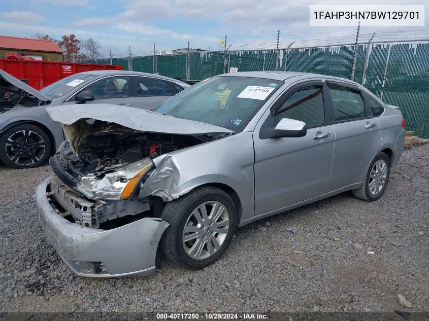 2011 Ford Focus Sel VIN: 1FAHP3HN7BW129701 Lot: 40717250