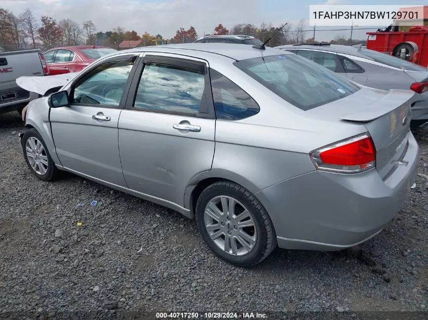 2011 Ford Focus Sel VIN: 1FAHP3HN7BW129701 Lot: 40717250