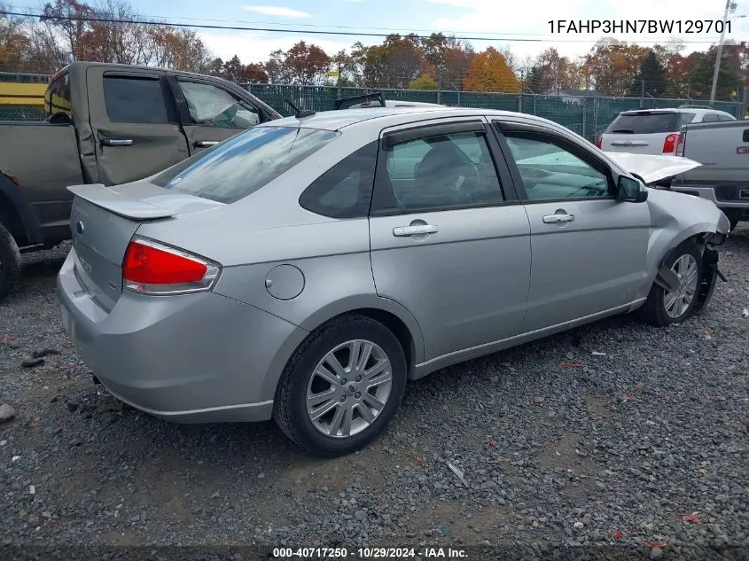 2011 Ford Focus Sel VIN: 1FAHP3HN7BW129701 Lot: 40717250