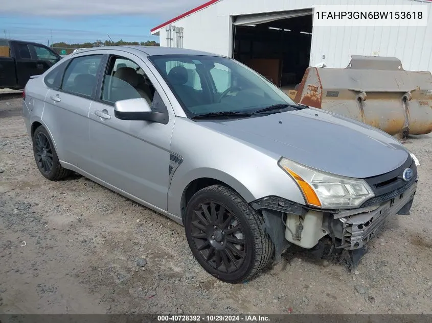 2011 Ford Focus Ses VIN: 1FAHP3GN6BW153618 Lot: 40728392