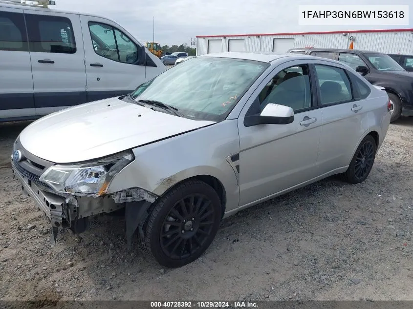 2011 Ford Focus Ses VIN: 1FAHP3GN6BW153618 Lot: 40728392