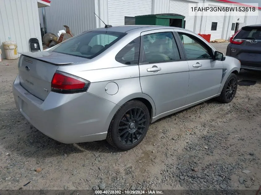 2011 Ford Focus Ses VIN: 1FAHP3GN6BW153618 Lot: 40728392