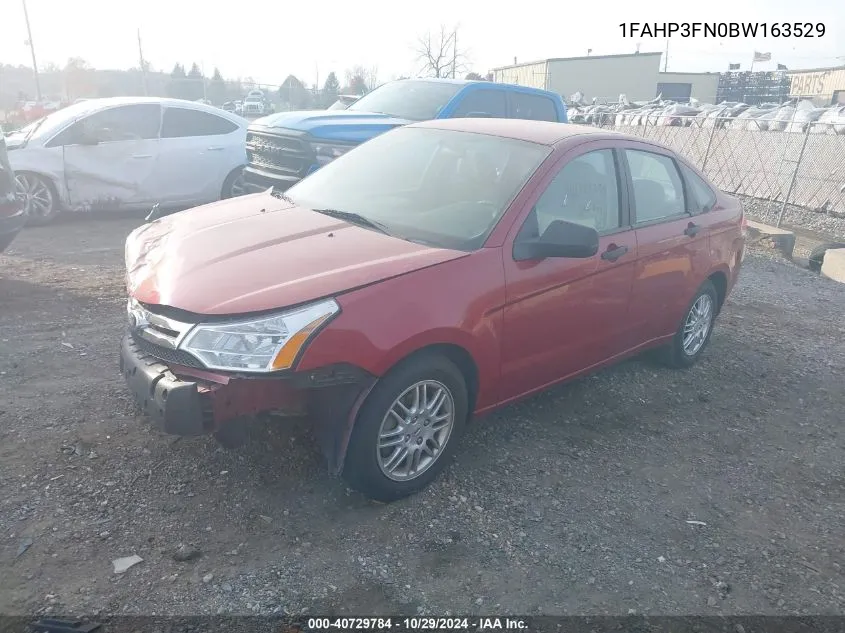 2011 Ford Focus Se VIN: 1FAHP3FN0BW163529 Lot: 40729784