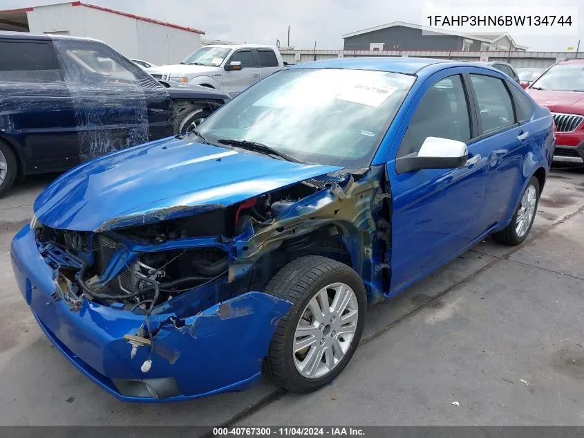 2011 Ford Focus Sel VIN: 1FAHP3HN6BW134744 Lot: 40767300