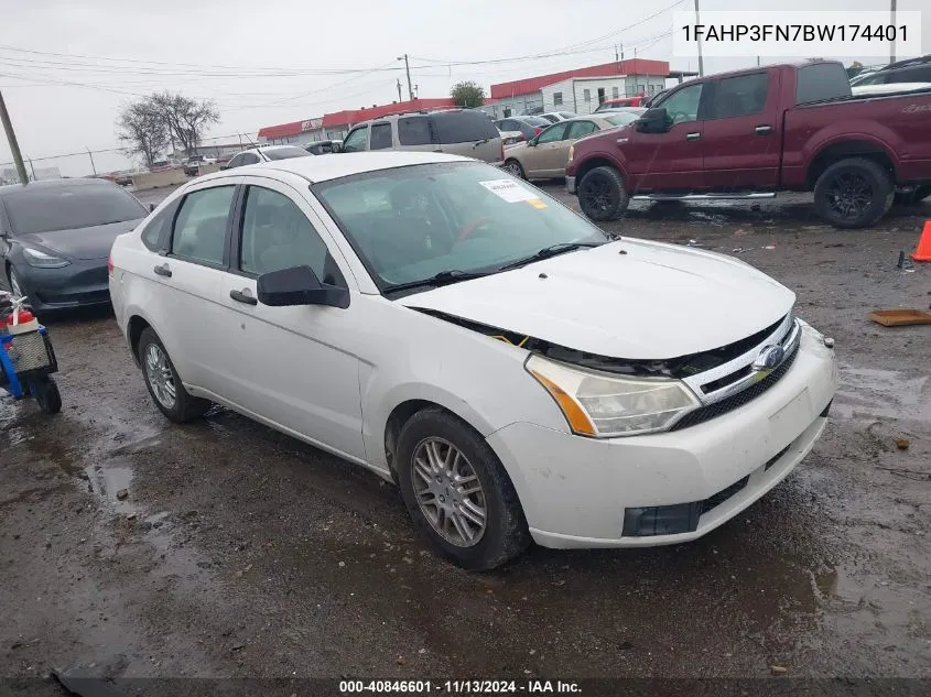 2011 Ford Focus Se VIN: 1FAHP3FN7BW174401 Lot: 40846601